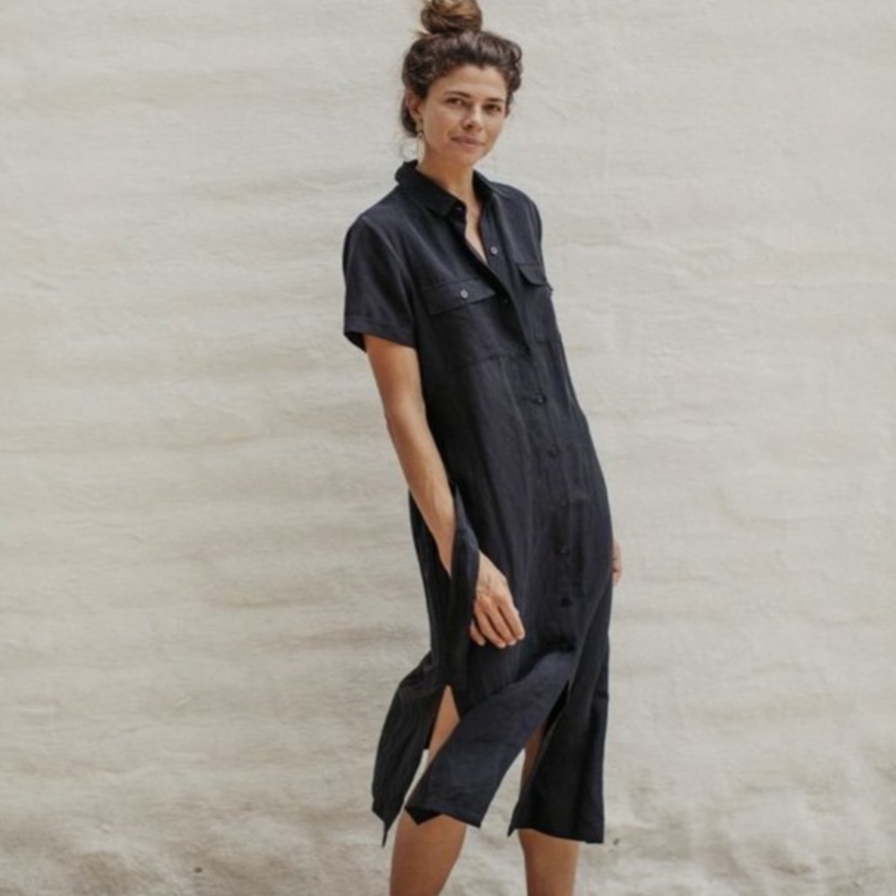 Elegant Black Shirt Dress